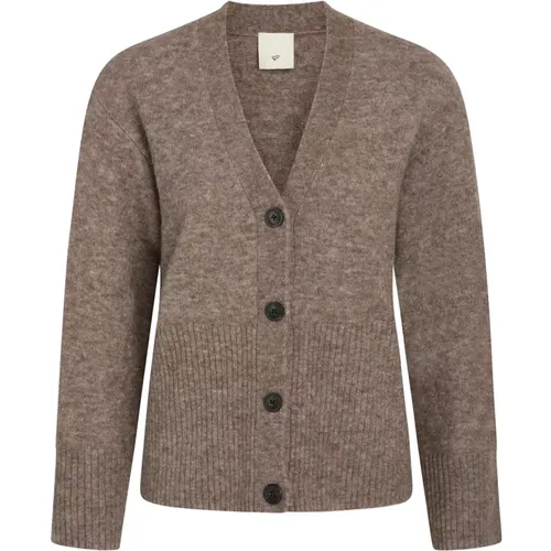 Classic Knit Cardigan in Walnut , female, Sizes: S, L, M, XS, XL - Heartmade - Modalova