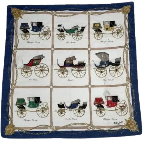 Pre-owned Scarves, female, , Size: ONE SIZE Pre-owned Silk Scarf - Celine Vintage - Modalova