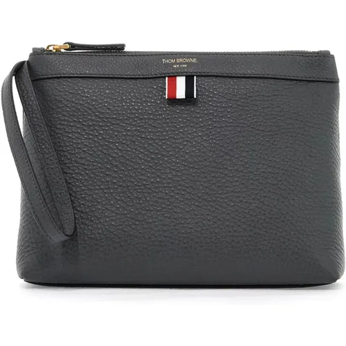 Leder Beauty Case mit Tricolor Details - Thom Browne - Modalova