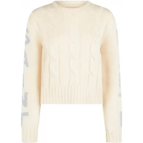 Lurex Knit Sweater Malmo Cream , female, Sizes: S - MC2 Saint Barth - Modalova