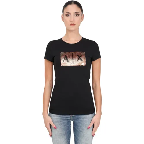 T-Shirts , Damen, Größe: S - Armani Exchange - Modalova