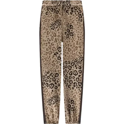 Leopard Patterned Brown Trousers , female, Sizes: M - Twinset - Modalova