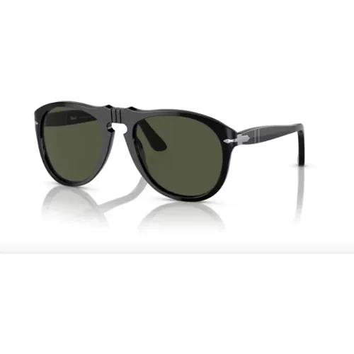 Klassische runde Sonnenbrille in Schwarz , unisex, Größe: L - Persol - Modalova