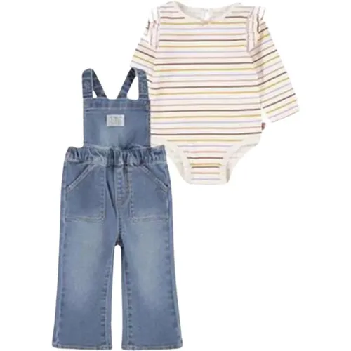 Gestreiftes Langarm-Body und Denim-Salopette-Set Levi's - Levis - Modalova