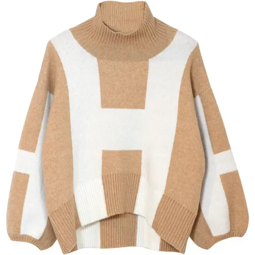 Cozy Knit Sweater with Puff Sleeves , female, Sizes: L/XL, S/M - Hést - Modalova