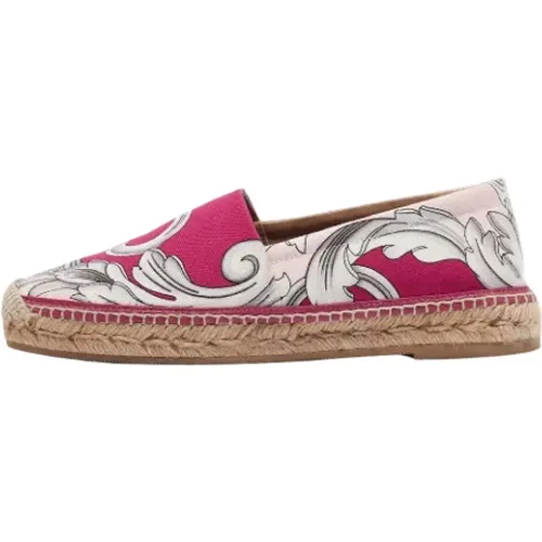 Pre-owned Flats, female, , Size: 7 US Pre-owned Canvas flats - Versace Pre-owned - Modalova