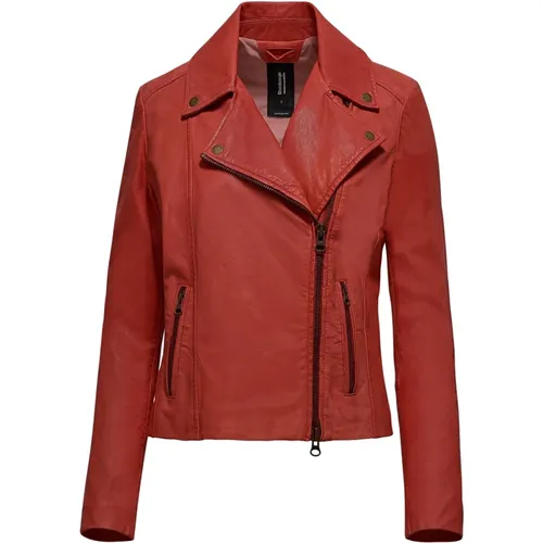 Leather Jackets, female, , Size: M Leather Biker Jacket - BomBoogie - Modalova