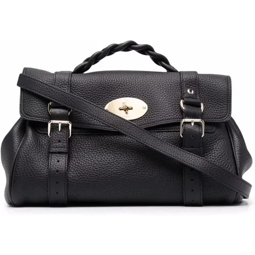Grained Leather Twist-Lock Bag , female, Sizes: ONE SIZE - Mulberry - Modalova