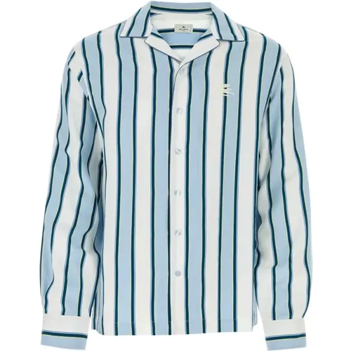 Shirts, male, , Size: L Embroidered Viscose Blend Shirt - ETRO - Modalova