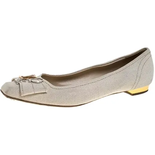 Pre-owned Flats, female, , Size: 9 1/2 US Pre-owned Canvas flats - Louis Vuitton Vintage - Modalova