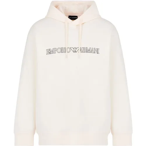 Hoodies, male, , Size: XL Logo Lettering Hooded Sweatshirt - Emporio Armani - Modalova