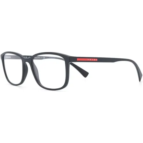 Schwarze Optische Brille Stilvoll und vielseitig,Blaue Linea Rossa Optische Brille - Prada - Modalova