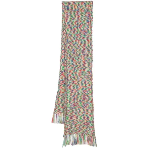 Abstract Crochet-Knit Scarf with Fringed Edge , male, Sizes: ONE SIZE - A.p.c. - Modalova