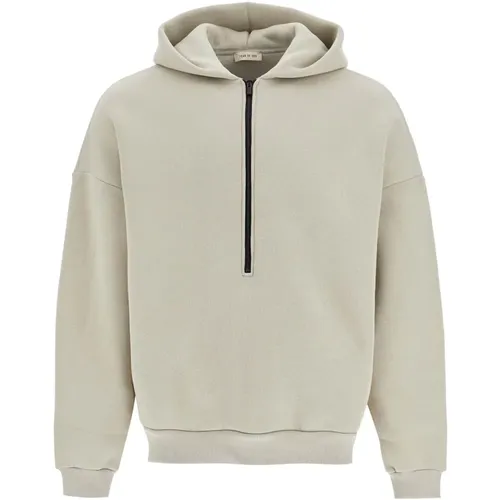 Hoodies, male, , Size: XL Oversized Hooded Sweatshirt with Half Zip - Fear Of God - Modalova