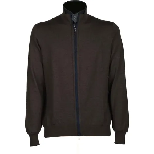 Merinos High Neck Full Zip Sweater , male, Sizes: 3XL - Gran Sasso - Modalova