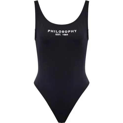 Lycra Swimsuit with Logo Print , female, Sizes: M, S - Philosophy di Lorenzo Serafini - Modalova