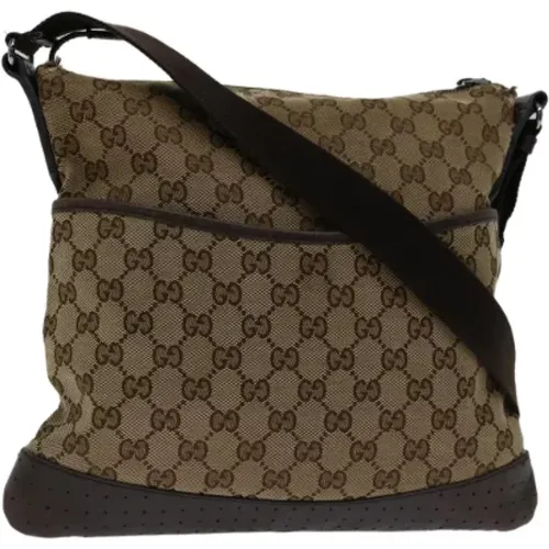 Pre-owned Cross Body Bags, female, , Size: ONE SIZE Pre-owned Canvas shoulder-bags - Gucci Vintage - Modalova