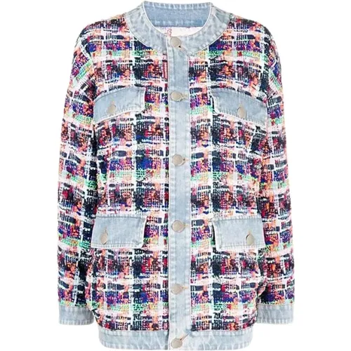 Tweed Jacket with Denim Details , female, Sizes: 2XS - Dsquared2 - Modalova