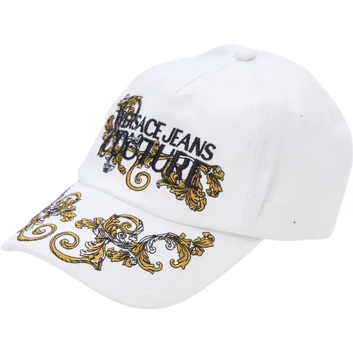 Caps, female, , Size: ONE SIZE Baroque Print Visor Cap - Versace Jeans Couture - Modalova