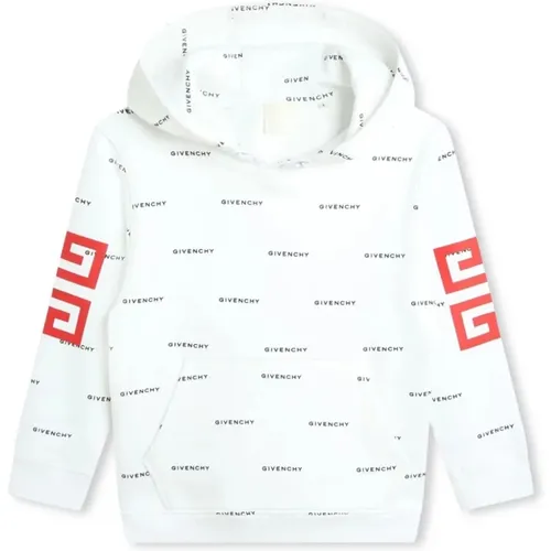 Weiße Baumwollpullover mit All-Over-Logo-Print - Givenchy - Modalova