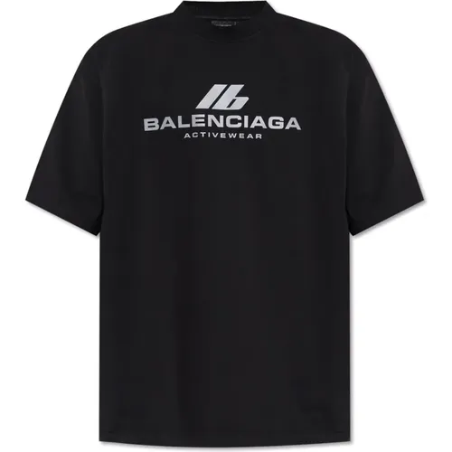 T-Shirt mit bedrucktem Logo - Balenciaga - Modalova