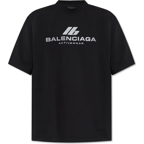 T-Shirt mit bedrucktem Logo , Herren, Größe: 2XL - Balenciaga - Modalova