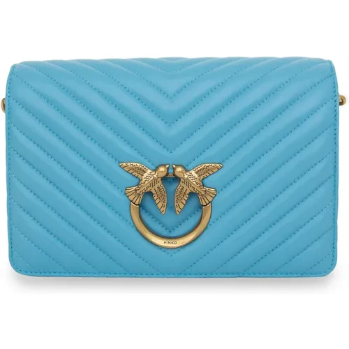 Love Bag Borse Azzurro - Stylish and Trendy , female, Sizes: ONE SIZE - pinko - Modalova