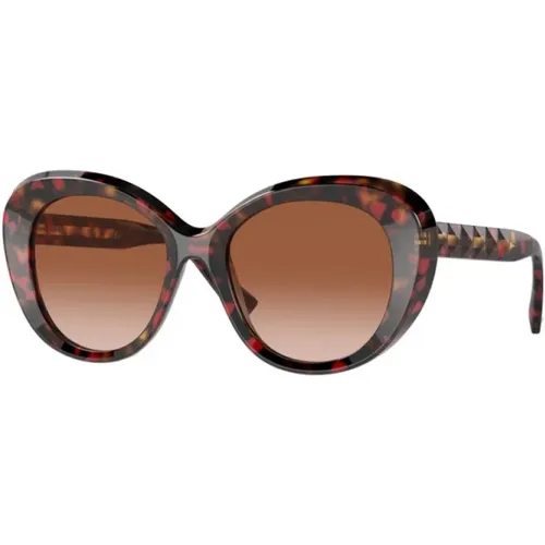 Stylische Sonnenbrille in Brauntönen , Damen, Größe: 52 MM - Valentino - Modalova