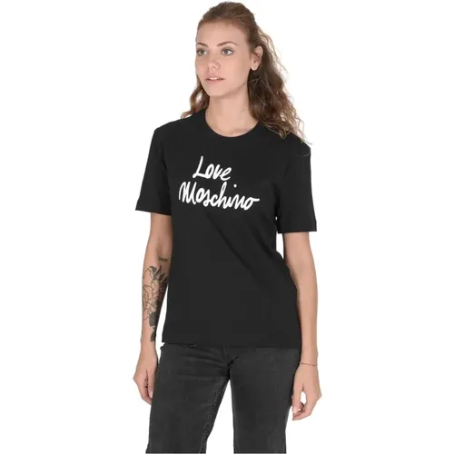 T-Shirts, female, , Size: 2XS Crew Neck Tee Stylish Comfortable - Love Moschino - Modalova