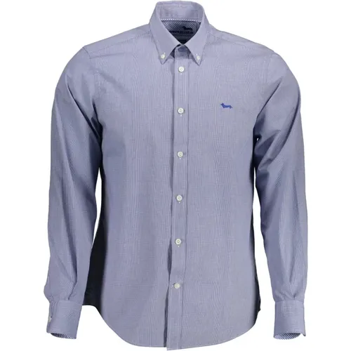 Blaues Baumwollhemd, Regular Fit , Herren, Größe: XL - Harmont & Blaine - Modalova
