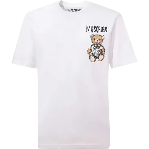 T-Shirts, male, , Size: 2XL Logo Print T-shirt - Moschino - Modalova