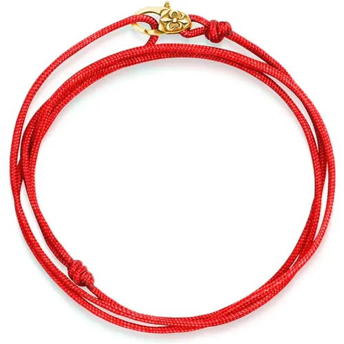 Wrap-Around String Bracelet with Sterling Silver Gold Plated Lock , Herren, Größe: ONE Size - Nialaya - Modalova