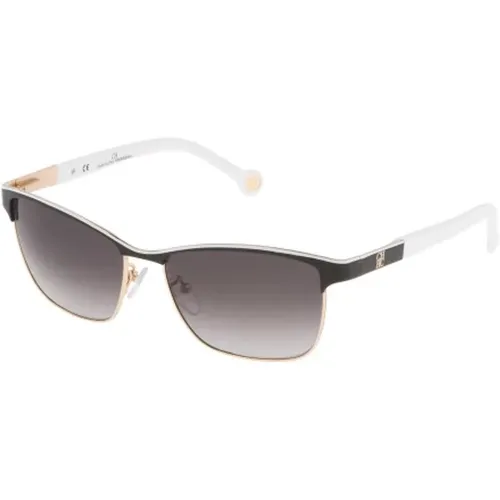 Schwarze Metallsonnenbrille für Frauen - Carolina Herrera - Modalova