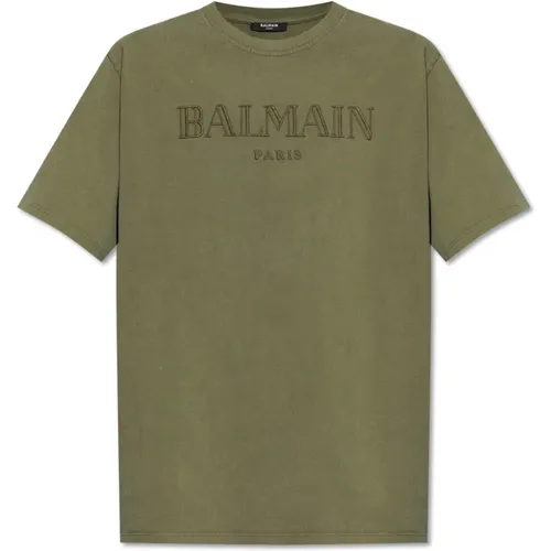 T-Shirt mit Logo , Herren, Größe: XS - Balmain - Modalova