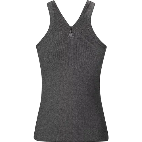 Criss Cross Rib Tank Top , female, Sizes: S, M - Courrèges - Modalova