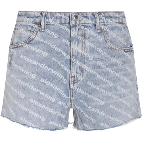 Denim Shorts mit Frontalem Reißverschluss , Damen, Größe: W26 - alexander wang - Modalova