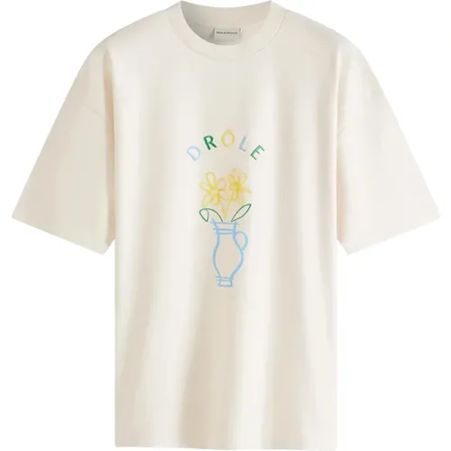 Blumentopf T-Shirt , Herren, Größe: M - Drole de Monsieur - Modalova