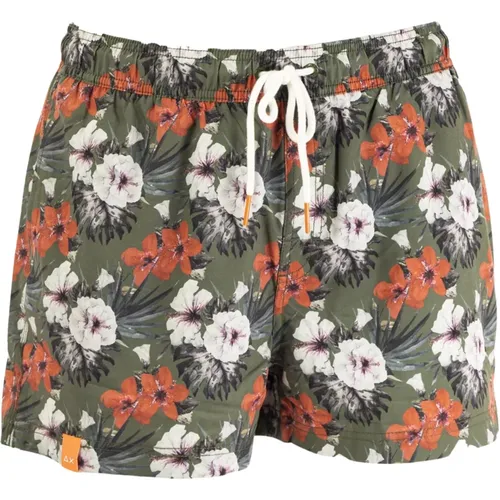 Herren Badehose Blumen Outlet , Herren, Größe: L - Sun68 - Modalova