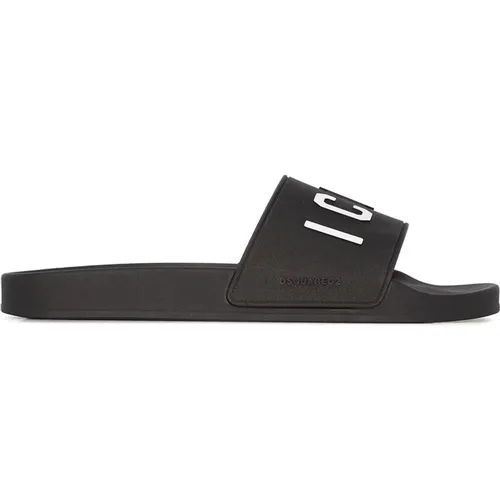 Be Icon Slides for Men , male, Sizes: 11 UK, 5 UK, 12 UK, 6 UK - Dsquared2 - Modalova