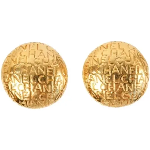 Pre-owned Gold earrings , female, Sizes: ONE SIZE - Chanel Vintage - Modalova