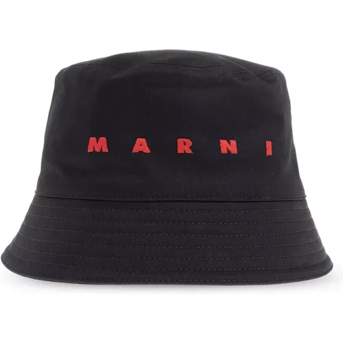 Hats, male, , Size: S Bucket hat with logo - Marni - Modalova