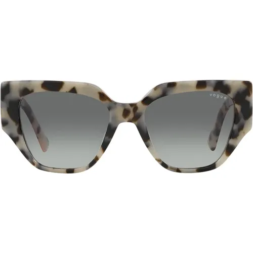Irregular Shape Sunglasses with Ivory Tortoiseshell Frame , female, Sizes: 52 MM - Vogue - Modalova