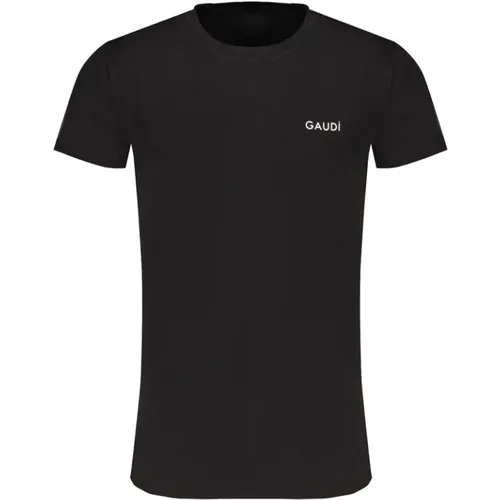 Schwarzes T-Shirt mit Druck , Herren, Größe: L - Gaudi - Modalova