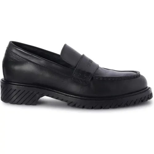 Schwarze flache Schuhe mit 5 cm Krempe - Off White - Modalova