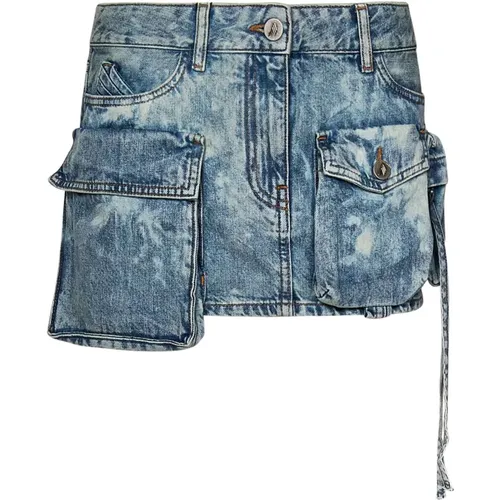 Blaue Denimrock Chic Stil,Blaue Gebleichte Fay Mini Cargo Rock - The Attico - Modalova