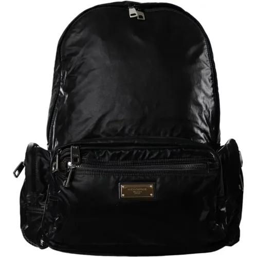 Leather Logo Plaque Backpack Bag , male, Sizes: ONE SIZE - Dolce & Gabbana - Modalova