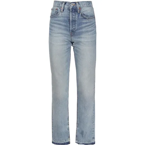 High Waisted Straight Jeans , female, Sizes: W28 - Re/Done - Modalova