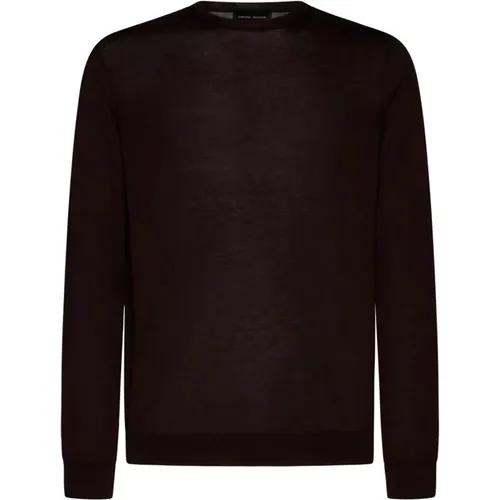 Coffee Ribbed Knit Sweater , male, Sizes: 2XL, XL, M, L - Roberto Collina - Modalova