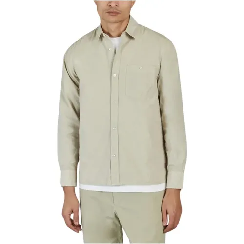 Ecru Alex Shirt with Unique Details , male, Sizes: S, L - Officine Générale - Modalova