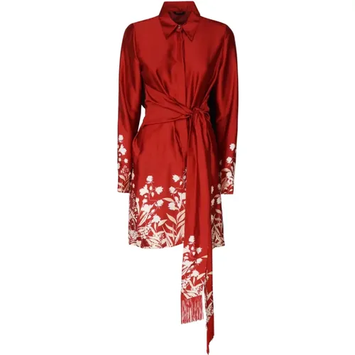 Shirtdress with Long Sleeves and Belt , female, Sizes: L, 2XL - Guess - Modalova